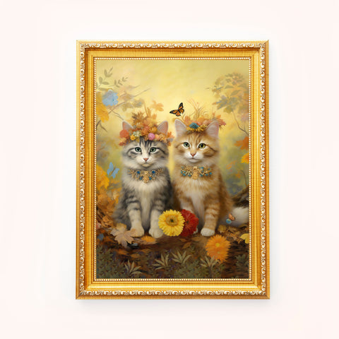 Springtime Whispers Luna and Blossom, Unframed Satin Poster Print