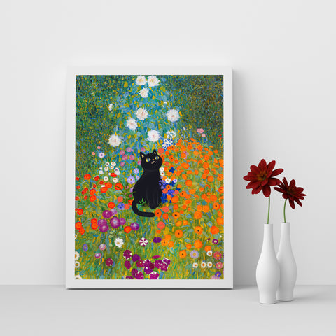 Gustav Klimt Cat Print, Printable wall art poster