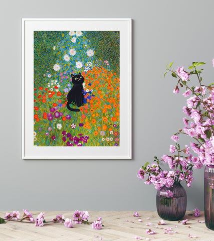 Gustav Klimt Cat Print, Printable wall art poster