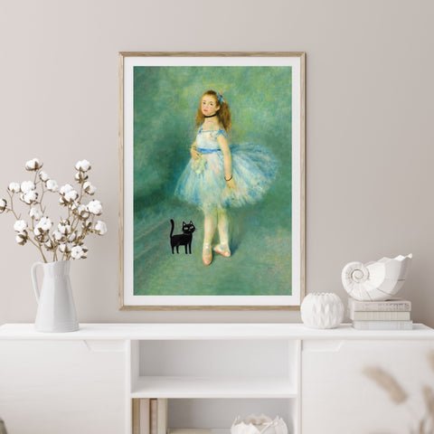 Renoir The Dancer with the Cat, Unframed Printed Satin Poster