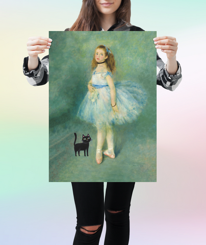 Renoir The Dancer with the Cat, Unframed Printed Satin Poster