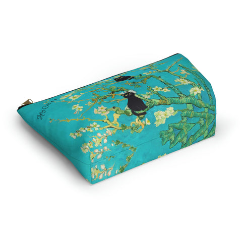 Vincent Van Gogh Almond Blossoms with two adorable cats bag. Cat Lover Gift, All purpose Accessory Pouch