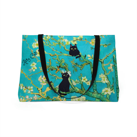 Arty Cats, Van Gogh Almond Blossoms Art Bag, Cat Lover Gift, Weekender Tote Bag