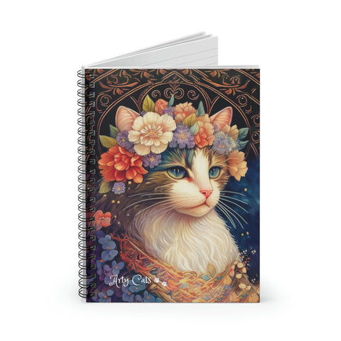 Bohemian Cat - Beautiful Spiral Notebook - Ruled Line