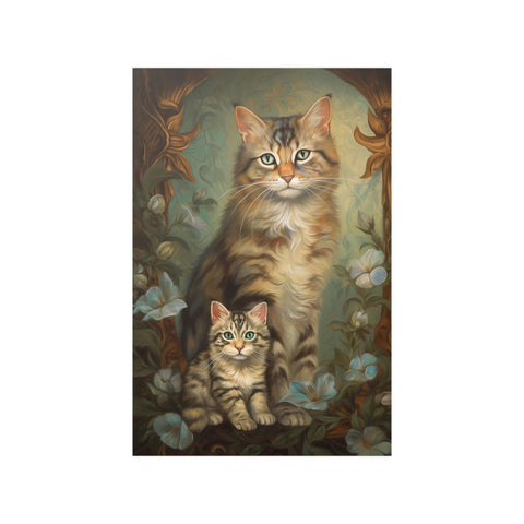 A Mothers Love,  Cat Art Poster, Unframed Printed Satin Posters (210gsm)