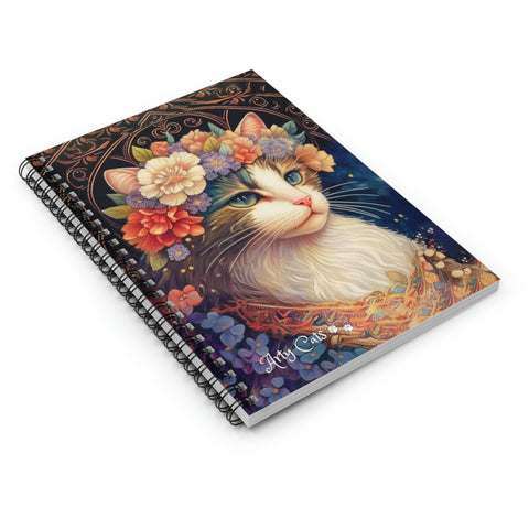 Bohemian Cat - Beautiful Spiral Notebook - Ruled Line