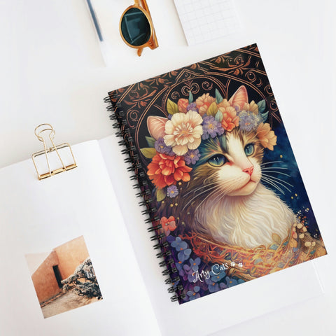 Bohemian Cat - Beautiful Spiral Notebook - Ruled Line