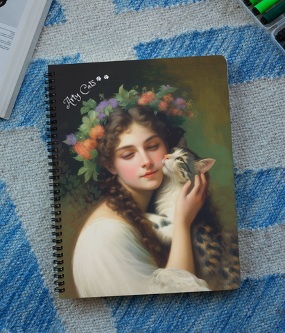 Cat Hugs - Beautiful Spiral Notebook - Ruled Line