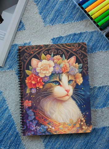 Bohemian Cat - Beautiful Spiral Notebook - Ruled Line