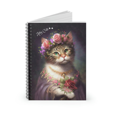 Arty Cats Beautiful Spiral Notebook - Ruled Line