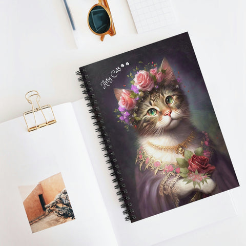 Arty Cats Beautiful Spiral Notebook - Ruled Line