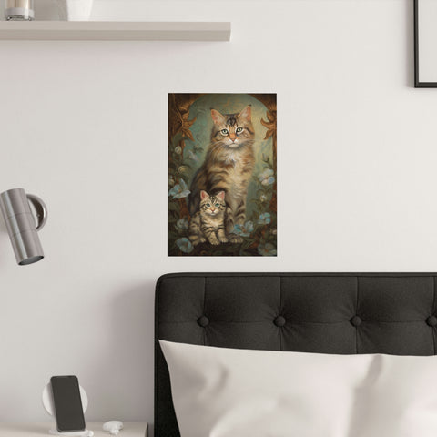 A Mothers Love,  Cat Art Poster, Unframed Printed Satin Posters (210gsm)