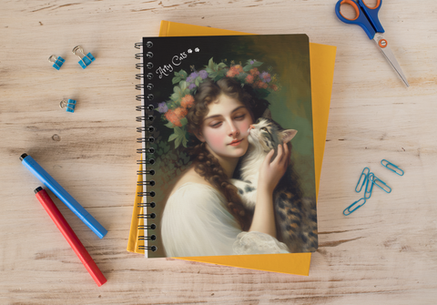 Cat Hugs - Beautiful Spiral Notebook - Ruled Line