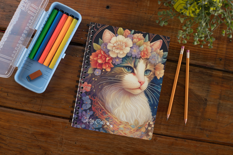 Bohemian Cat - Beautiful Spiral Notebook - Ruled Line